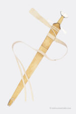full view of Malleus Martialis San Maurizio sword and scabbard